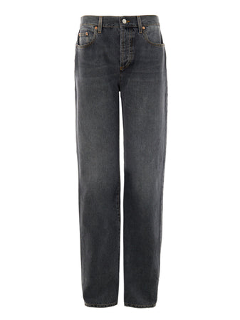 Gucci Pantaloni in Denim Scuro Regular Fit da donna