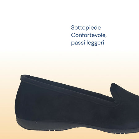 Dorea magiche ballerine donna scarpe in vellutino rasato eleganti friulane per ricevimenti, vera produzione artigianale spagnola