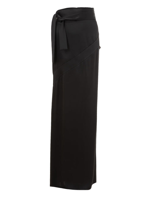 Tom Ford Gonna Extra Lunga in Raso Nero da donna