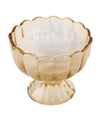 Candela in vetro ambra con alzatina FS2/S Special Gifts, altezza 7 cm, diametro 9 cm, bomboniera elegante con scatola regalo inclusa.
