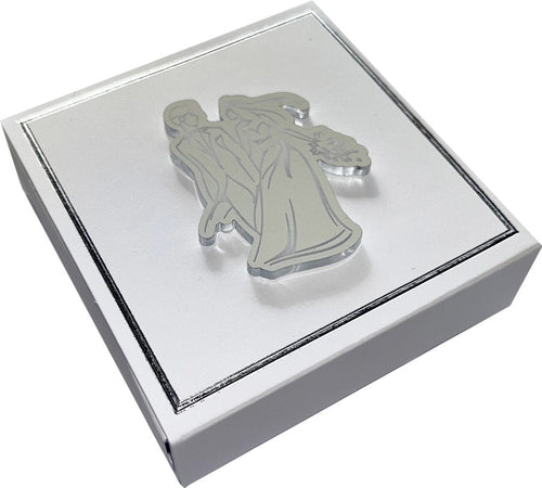 Scatolina Matrimonio Harmony bianca magneti sposi