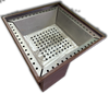 Barbecue a piastra a legna diametro 75x75 struttura tipo corten.