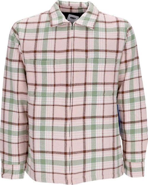 OBEY-Camicia-Imbottita-Uomo-Dom-Shirt-Jacket-Pink-Clay-Multi-da-uomo
