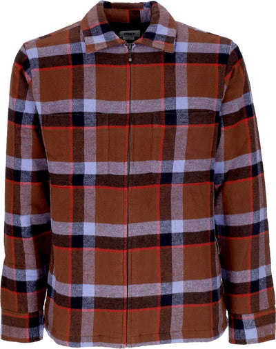 OBEY-Camicia-Imbottita-Uomo-Lloyd-Shirt-Jacket-Sepia-Multi-da-uomo
