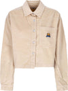 OBEY-Camicia-Manica-Lunga-Cappuccio-Donna-Liam-Cropped-Shirt-L/s-Irish-Cream-da-donna