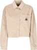 OBEY-Camicia-Manica-Lunga-Cappuccio-Donna-Liam-Cropped-Shirt-L/s-Irish-Cream-da-donna