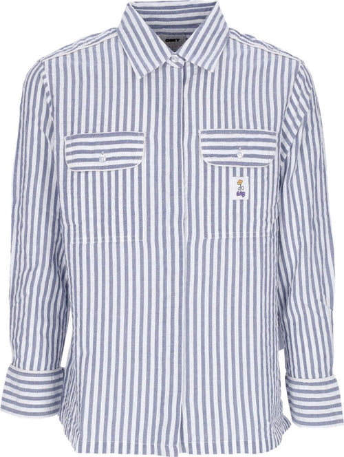 OBEY-Camicia-Manica-Lunga-Donna-Elena-Shirt-Matching-Sets-Light-Blue-Multi-da-donna