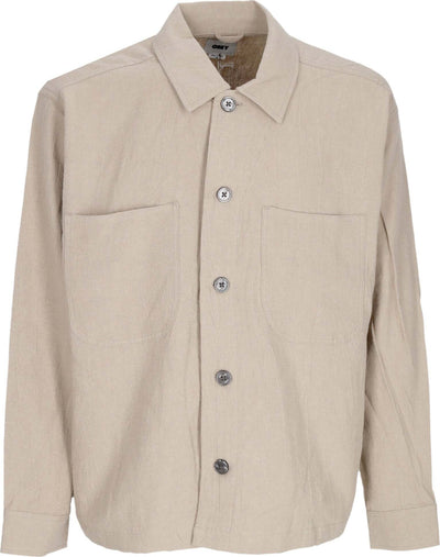 OBEY-Camicia-Manica-Lunga-Uomo-Antonio-Utility-Shirt-Jacket-Oatmeal-da-uomo