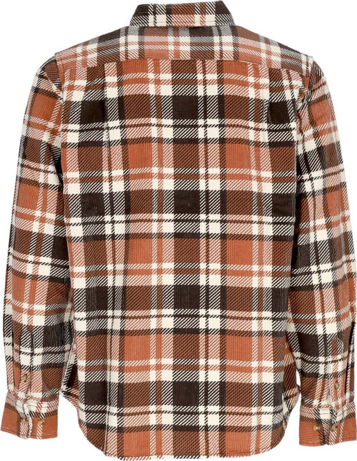 OBEY-Camicia-Manica-Lunga-Uomo-Benny-Cord-Woven-L/s-Java-Brown-Multi-da-uomo