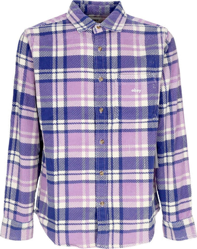 OBEY-Camicia-Manica-Lunga-Uomo-Benny-Cord-Woven-L/s-Purple-Rose-Multi-da-uomo
