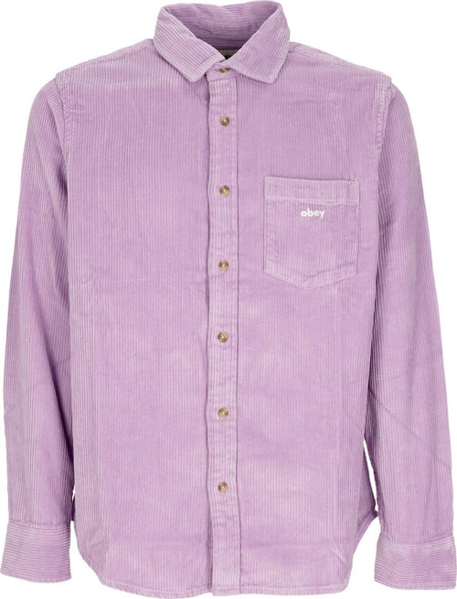 OBEY-Camicia-Manica-Lunga-Uomo-Miles-L/s-Woven-Purple-Rose-da-uomo