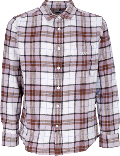 OBEY-Camicia-Manica-Lunga-Uomo-Vince-Woven-L/s-Unbleached-Multi-da-uomo