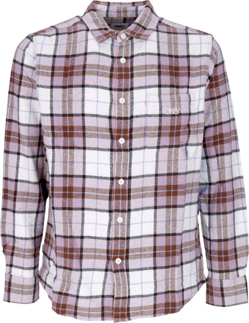 OBEY-Camicia-Manica-Lunga-Uomo-Vince-Woven-L/s-Unbleached-Multi-da-uomo