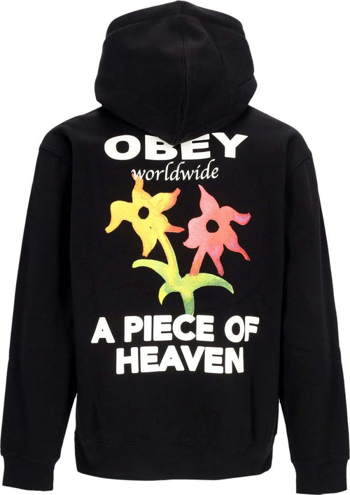 OBEY-Felpa-Cappuccio-Uomo-a-Piece-Of-Heaven-Premium-Hooded-Fleece-Black-da-uomo