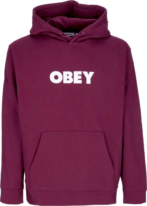 OBEY-Felpa-Cappuccio-Uomo-Bold-Hood-Premium-Fleece-Beetroot-da-uomo