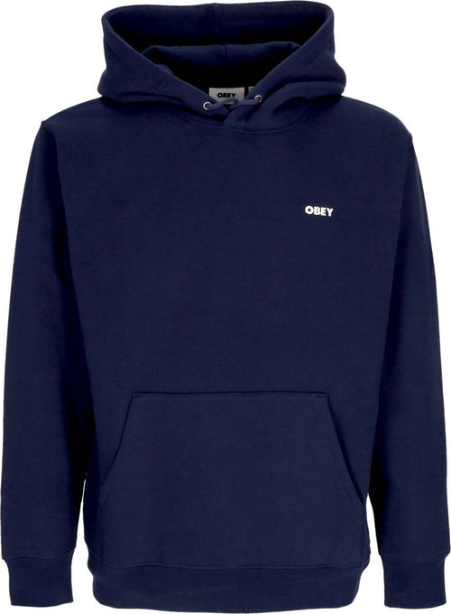 OBEY-Felpa-Cappuccio-Uomo-Bold-Premium-Hooded-Fleece-Academy-Navy-da-uomo