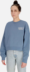 OBEY-Felpa-Girocollo-Donna-W-Cities-Crew-Coronet-Blue-da-donna