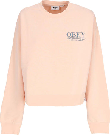 OBEY-Felpa-Girocollo-Donna-W-Cities-Crew-Peach-Parfait-da-donna