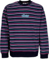 OBEY-Felpa-Girocollo-Uomo-Anden-Stripe-Crew-Specialty-Fleece-Black-Multi-da-uomo