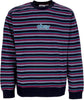 OBEY-Felpa-Girocollo-Uomo-Anden-Stripe-Crew-Specialty-Fleece-Black-Multi-da-uomo