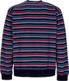 OBEY-Felpa-Girocollo-Uomo-Anden-Stripe-Crew-Specialty-Fleece-Black-Multi-da-uomo