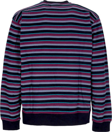 OBEY-Felpa-Girocollo-Uomo-Anden-Stripe-Crew-Specialty-Fleece-Black-Multi-da-uomo