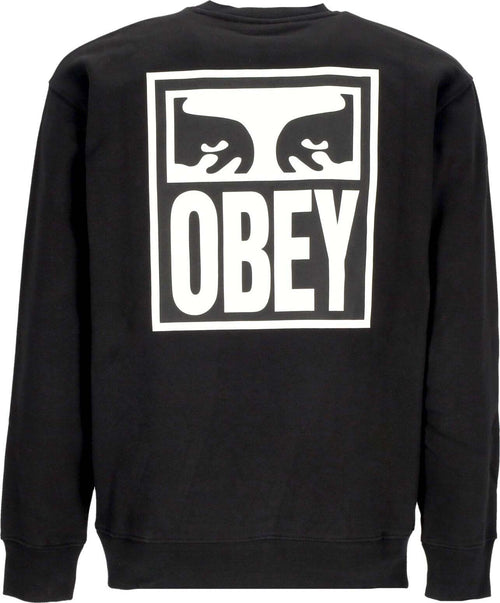 OBEY-Felpa-Girocollo-Uomo-Eyes-Icon-Crew-Premium-Fleece-Black-da-uomo