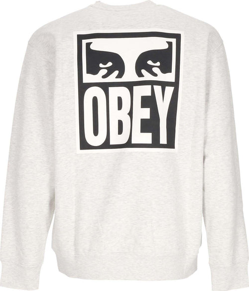 OBEY-Felpa-Girocollo-Uomo-Eyes-Icon-Crew-Premium-Fleece-Heather-Grey-da-uomo