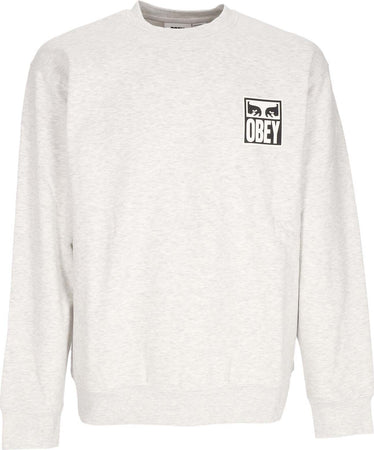 OBEY-Felpa-Girocollo-Uomo-Eyes-Icon-Crew-Premium-Fleece-Heather-Grey-da-uomo