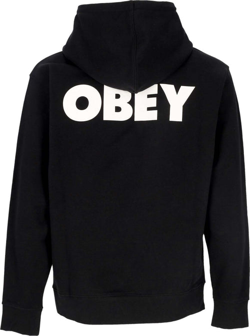 OBEY-Felpa-Leggera-Cappuccio-Uomo-Bold-Hood-Premium-French-Terry-Black-da-uomo
