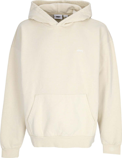 OBEY-Felpa-Leggera-Cappuccio-Uomo-Lowercase-Pigment-Hoodie-Fleece-Pigment-Clay-da-uomo