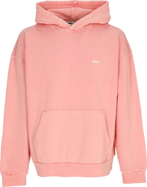OBEY-Felpa-Leggera-Cappuccio-Uomo-Lowercase-Pigment-Hoodie-Fleece-Pigment-Shell-Pink-da-uomo