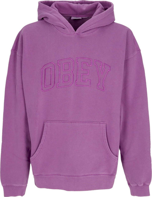 OBEY-Felpa-Leggera-Cappuccio-Uomo-Pigment-Collegiate-Extra-Heavy-Hoodie-Pigment-Dewberry-da-uomo