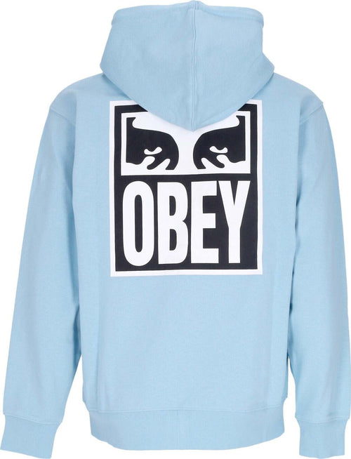OBEY-Felpa-Leggera-Cappuccio-Zip-Uomo-Eyes-Icon-2-Zip-Hood-Premium-French-Terry-Sky-Blue-da-uomo