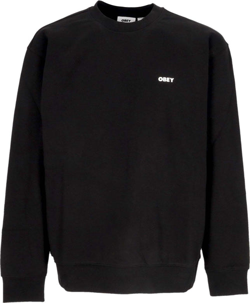 OBEY-Felpa-Leggera-Girocollo-Uomo-Bold-Box-Fit-Premium-Crew-Fleece-Black-da-uomo