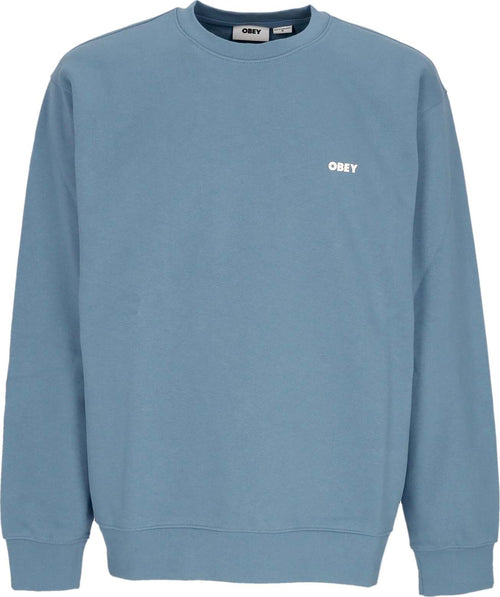 OBEY-Felpa-Leggera-Girocollo-Uomo-Bold-Box-Fit-Premium-Crew-Fleece-Coronet-Blue-da-uomo