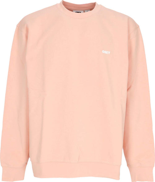 OBEY-Felpa-Leggera-Girocollo-Uomo-Bold-Box-Fit-Premium-Crew-Fleece-Peach-Parfait-da-uomo