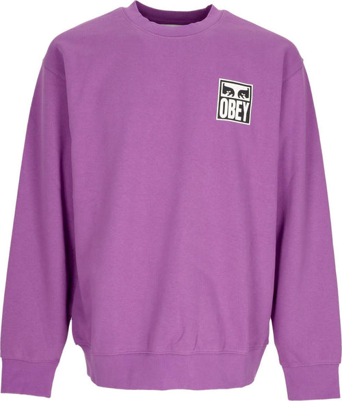 OBEY-Felpa-Leggera-Girocollo-Uomo-Eyes-Icon-2-Crew-Premium-French-Terry-Dewberry-da-uomo