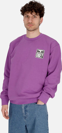 OBEY-Felpa-Leggera-Girocollo-Uomo-Eyes-Icon-2-Crew-Premium-French-Terry-Dewberry-da-uomo