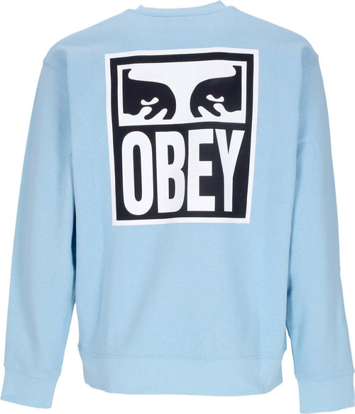 OBEY-Felpa-Leggera-Girocollo-Uomo-Eyes-Icon-2-Crew-Premium-French-Terry-Sky-Blue-da-uomo