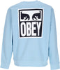 OBEY-Felpa-Leggera-Girocollo-Uomo-Eyes-Icon-2-Crew-Premium-French-Terry-Sky-Blue-da-uomo