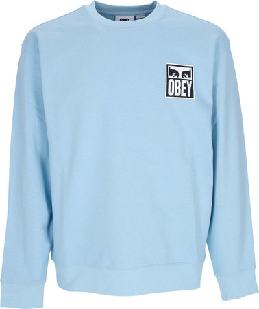 OBEY-Felpa-Leggera-Girocollo-Uomo-Eyes-Icon-2-Crew-Premium-French-Terry-Sky-Blue-da-uomo