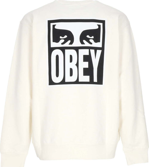 OBEY-Felpa-Leggera-Girocollo-Uomo-Eyes-Icon-2-Crew-Premium-French-Terry-Unbleached-da-uomo