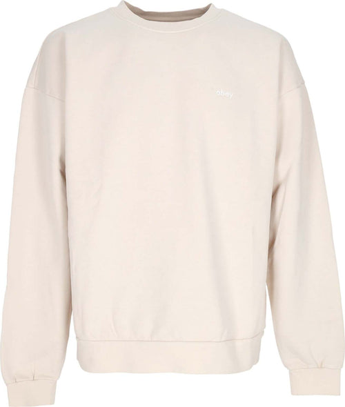 OBEY-Felpa-Leggera-Girocollo-Uomo-Lowercase-Pigment-Crew-Fleece-Pigment-Clay-da-uomo