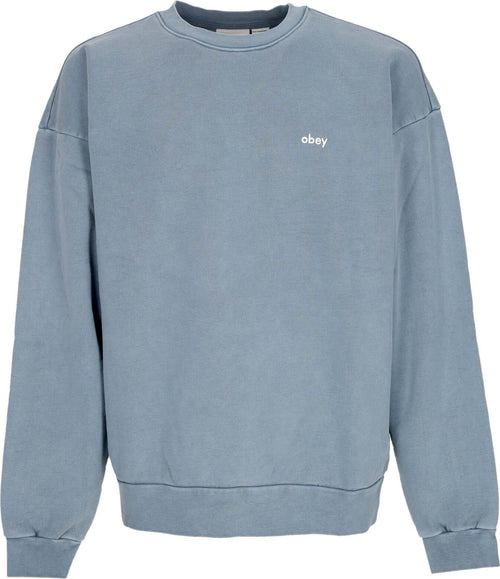 OBEY-Felpa-Leggera-Girocollo-Uomo-Lowercase-Pigment-Crew-Fleece-Pigment-Coronet-Blue-da-uomo