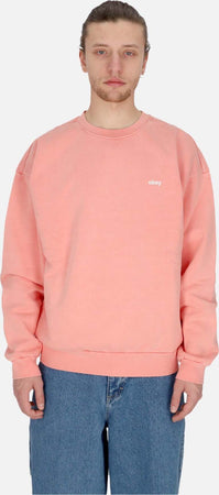 OBEY-Felpa-Leggera-Girocollo-Uomo-Lowercase-Pigment-Crew-Fleece-Pigment-Shell-Pink-da-uomo