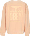 OBEY-Felpa-Leggera-Girocollo-Uomo-Pigment-Eyes-Icon-Extra-Heavy-Crew-Pigment-Peach-Parfait-da-uomo