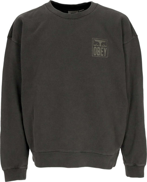 OBEY-Felpa-Leggera-Girocollo-Uomo-Pigment-Eyes-Icon-Extra-Heavy-Crew-Pigment-Pirate-Black-da-uomo