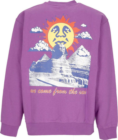 OBEY-Felpa-Leggera-Girocollo-Uomo-We-Come-From-the-Sun-Premium-French-Crew-Dewberry-da-uomo