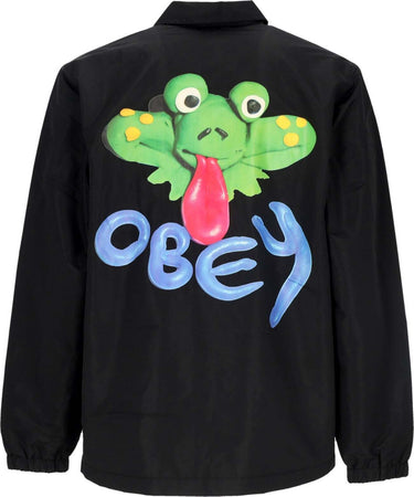 OBEY-Giacca-Coach-Jacket-Uomo-Froggy-Coach-Jacket-Black-da-uomo